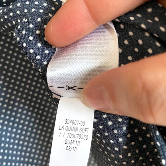 Banana Republic navy blue polka dot blouse - Picture 5 of 9